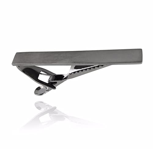 Engravable Tie Clip - Stainless Steel - Black Bar Engrave Personalize Plain New #TOP9
