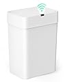 Cesun Bathroom Trash Can with Lid, 4 Gallon Motion Sensor Garbage Can Automatic Touchless Trash Cans, Slim Plastic Smart Waste Basket for Bedroom, Office, Living Room, White