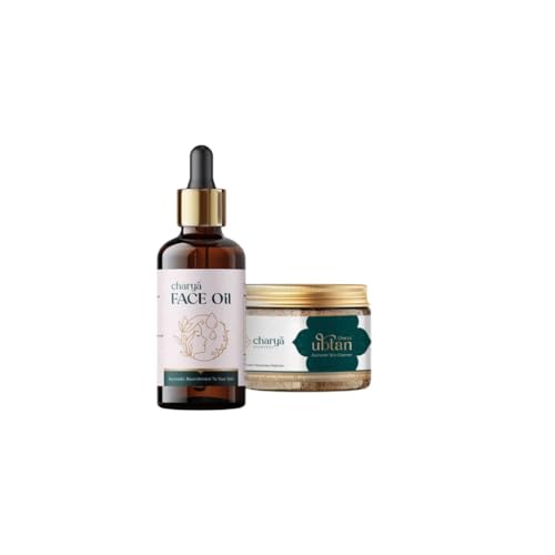 Image of Charya Skin Care Combo - Charya Ubtan + Charya Face Oil | Deep nourishment & cleanse | Helps reduce dark spots, pigmentation | Rejuvenates, repairs & refreshes the skin | For Both Men & Women