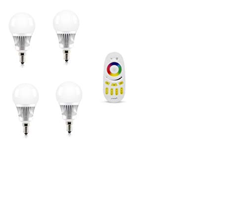 4x Fut013 LED Bulb E14 RGB+CCT 6W + 1x Fut096 RGBW 4 Zonen Fernbedienung touch RF 2,4 GHz ALLES Original Mi-Light MILIGHT© Miboxer© Cover