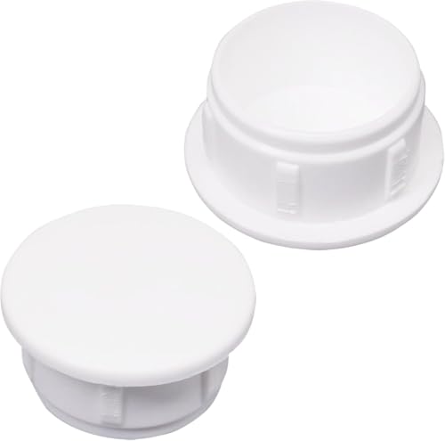 Image of (Pack of 20) White Plastic Hole Plugs 0.94 inch x 0.79 inch (24 x 20 mm), Drill Hole Cover Caps, Furniture Hole Plug, Screw Hole Plugs