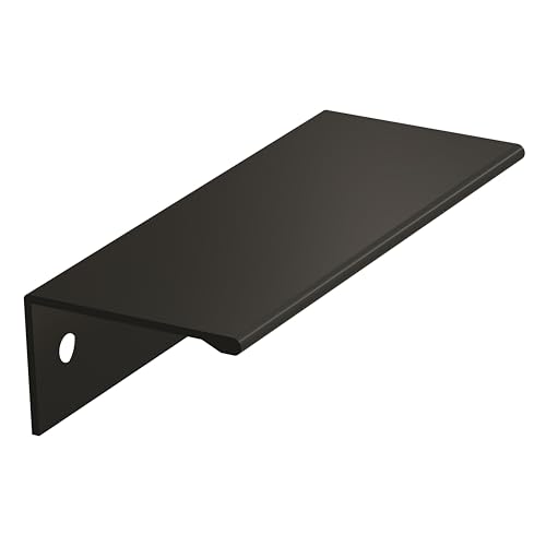 Image of Amerock | Cabinet Pull | Matte Black | 3 inch (76 mm) Center-to-Center | Edge Pull | 1 Pack | Drawer Pull | Drawer Handle | Cabinet Hardware