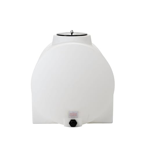 Image of RTS Plastics 150 Gallon Water Tank Horizontal Leg Tank - 12 inch Vented Manway, 1 inch Poly Bulkhead, Seamless Heavy-Duty Liquid Storage Tank for Water, Fertilizers & Chemicals