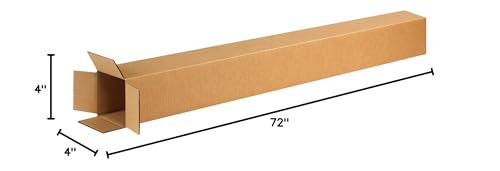 Image of BOX USA 4x4x72 Tall Corrugated Boxes, Tall, 4L x 4W x 72H, Pack of 15 | Shipping, Packaging, Moving, Storage Box for Home or Business, Strong Wholesale Bulk Boxes