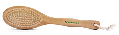 Dry Brushing Body Exfoliating Brush - Natural Bristle Anti Cellulite Massager Treatment Body Scrub Skin Exfoliator - Back, Foot, Legs, Body Scrubber - Used for Lymphatic Drainage, Ingrown Hair Bumps