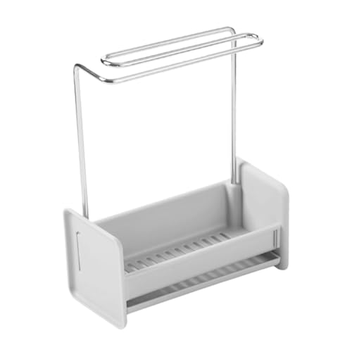 Artibetter Soporte para Esponja y Paño de Cocina Bandeja de Drenaje para Fregadero Organizador Colgante Gris Resistente y Práctico para Cocina