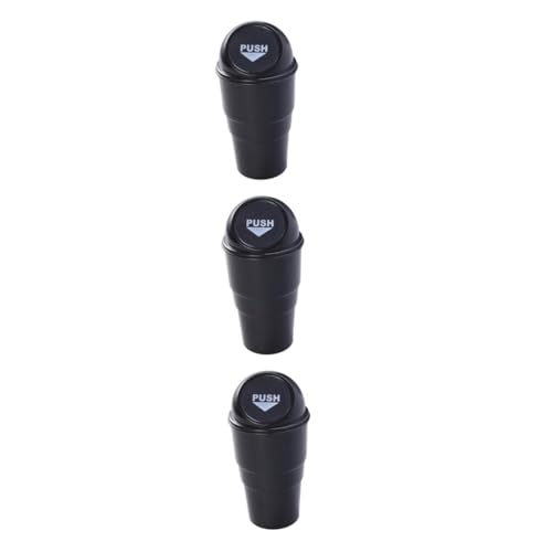 Poubelle de voiture noire SUPVOX avec couvercle et rangement compact plastique