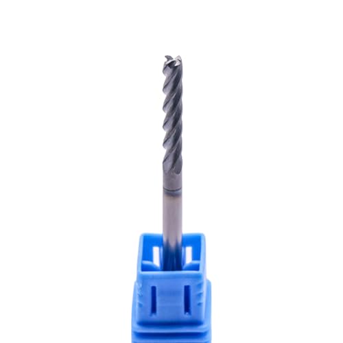 Image of 4 Flute Solid Carbide Long Square End Mill(5Pcs 1 /8 inch), AlTiN Coated | 35 Helix, 1 /8 inch Cutting Dia, 1 /8 inch Shank Dia, 3 /4 inch LOC, 2-1 /4 inch OAL For Milling Alloy Steel, Hardened Steel, Iron, Copper