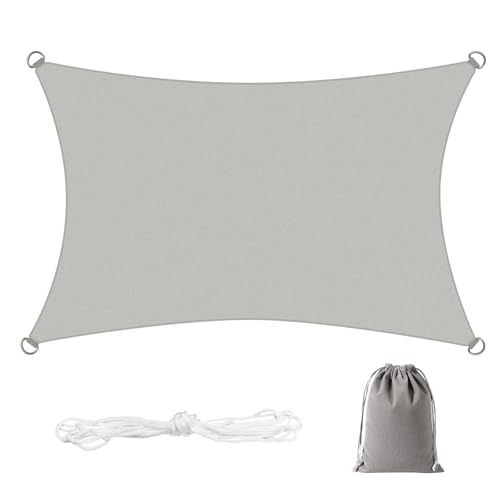3x4m/4x5m Water-Repellent Sun Shade Sail - Sun Shading Rectangle Canopy Polyester Reinforced for Patio, Garden, Backyard, Lawn, Pool, Deck, Courtyard, Carport & Outdoor Areas (3 * 4m)