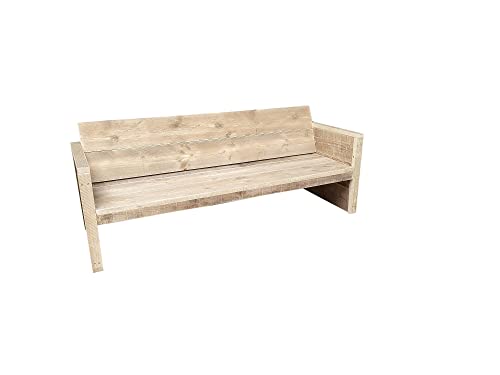 Wood4you Vince Holz Outdoor Gartenbank Lang - 3 Personen Terrassenbank & Aus Naturholz, Wasserdicht, Robust, Moderne Terrassenbank, Geeignet Für Jedes Wetter, Veranda, Rasen, Balkon, Hinterhof (Braun)
