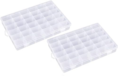 Image of Finner 36 Grids Cells Multipurpose Adjustable Jewelry Storage Boxes Organizer with Removable Dividers Plastic Storage Case for Jewelry