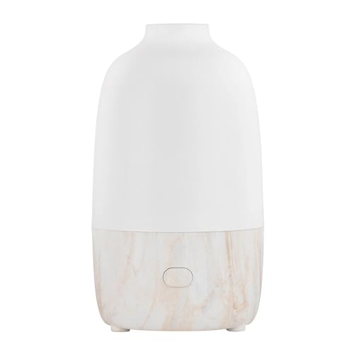 SpaRoom Modern Aromatherapy Ultrasonic Misting Essential Oil Diffuser for Medium Rooms, 200 mL Water Capacity, Automatic Shut Off, White Marble