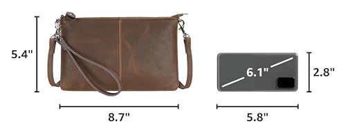 Image of befen Genuine Leather Wristlet Clutch Wallet Purses Small Crossbody Bags for Women with RFID Blocking Card Slots