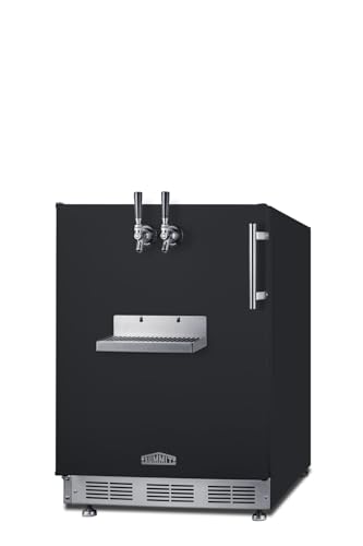 Image of Summit Appliance SBC7BRSFRTPCFLHD 24-Inch Wide Front Tap Built-In Cold Brew Coffee Kegerator - Black; Commercially Listed; CARB Compliant; LHD (Left-Hand Door Swing)