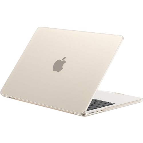 Image of EooCoo Case Compatible with MacBook Air 13 inch M5 2026-2022 M4 M3 M2 A3449 A3240 A3113 A2681, Matte Hard Shell Scratch Resistant Protective Cover for Mac Air 13.6 inch, Original Starlight