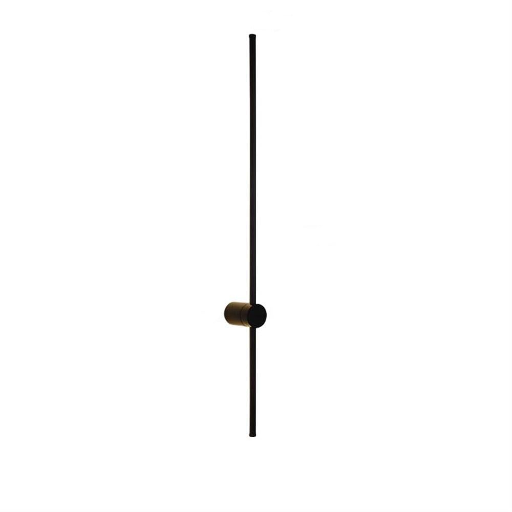 Prettiee Wall Sconces Modern Long Strip Wall Lamp Simple LED Disc Wall Sconce Three-Color Light-Changing Cylinder Wall Mounted Lighting Fixture for Living Room Bedroom Corridor (Black 100cm)