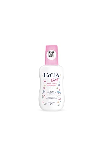 Lycia, Girl Deodorante Bambina Vapo No Gas, Formulato per le Prime Sudorazioni di Bambine e Ragazze, Efficacia fino a 48H, Senza Sali di Alluminio e Senza Alcool, per Pelli Delicate, 75 ml
