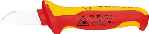 KNIPEX Kabelmesser in Blister isolierender Mehrkomponenten-Griff VDE-geprüft 190 mm 98 52 SB
