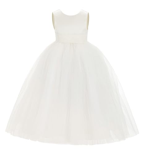 Girls Elegant Birthday Party Sleeveless Tulle Dress Mesh Tulle 3-8 Years Old Sweet Wedding Flower Girl Bow Knot3