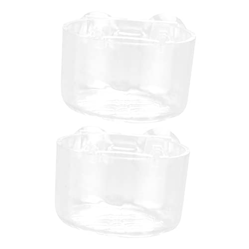 GANAZONO 2pcs Fish and Shrimp Feeder Fish Bowl Suction Cup Fish Food Feeding Cup Aquatic Automatic Pet Feeder Removable Wall Hooks Tanks Air Pump for Aquarium Container Transparent Acrylic