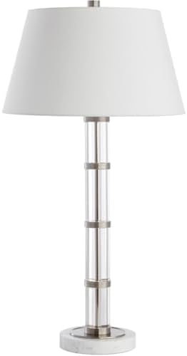 Cyan Design 11712 Silvia Table Lamp, 1-Light 150 Watts, Polished Nickel and White
