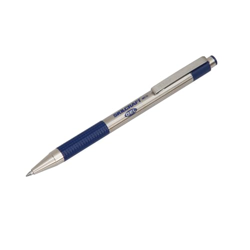 Bolígrafo retráctil de gel azul acero inoxidable 2 unidades