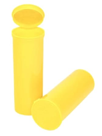 75 Pack Empty Pill Bottles with Pop Top Caps, Medicine Containers, Prescription Vials with Lids, Pop Top Bottles, Flip Top Caps, Empty Vials, Pill Organizer.60 Dram, Lemon Yellow