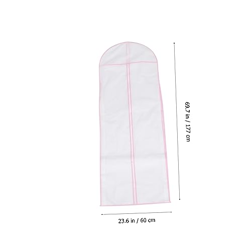 PRETYZOOM 1Pc Wedding Gown Garment Bag Long Protective Pouch for Bridal Clothes Breathable Non Woven Trimmed Dress Cover for Storage and Travel4