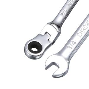 #US 1/4" Flex Head Ratcheting Combination Wrench SAE 72 Teeth 12 Point