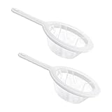 pomelune 2 Pieces Ultra Fine Mesh Strainer,Nylon Food Juice Strainer Plastic Colander,Mini Brine Shrimp Separation Net for Kitchen(300/400 Mesh)
