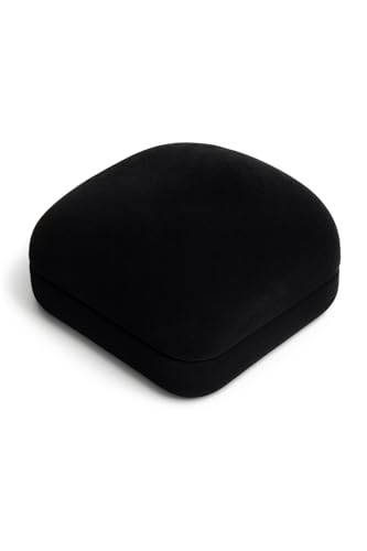 Caixa de veludo preto para anéis