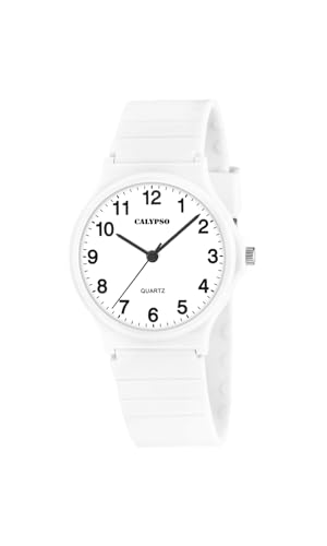 CALYPSO Reloj Mujer K5880/1 Sweet Time Caja de Caucho Correa de Caucho Blanco