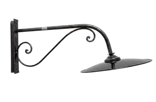 Lampe murale extérieur en fer forgé applique rétro assiette émaillée jardin