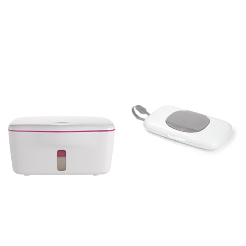 Image of OXO Tot Perfect Pull Wipes Dispenser, ‎Plastic, Silicone, Pink & Tot On-The-Go Wipes Dispenser- Gray, 1 Count (Pack of 1)