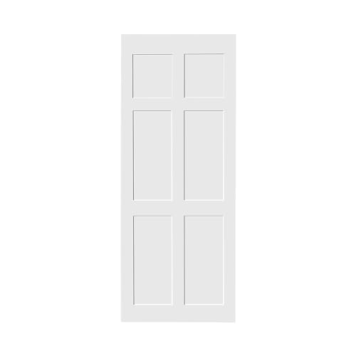 32 X 80 Inch Barn Door Slab, White Barn Doors, Modern Interior Sliding Doors, Real Primed DIY Slab Door, Pre-Drilled Ready to Assemble, Anti-Deformation, Moisture-Proof, Six Panel-Style