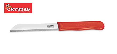 Crystal Sleek Serrated Edge Stainless Steel Knife, Multicolour & Sleek Peeler and Scraper, MKA009 Combo