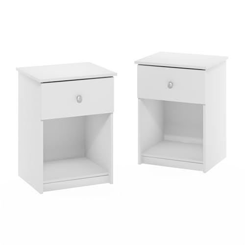 Image of Furinno Tidur Nightstand, 2-Pack, White