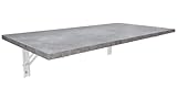 Wandklapptisch Schreibtisch Tischplatte 80x40 cm in Beton Klapptisch Esstisch Küchentisch für die Wand Bartisch Stehtisch Wandtisch Tisch klappbar zur Wandmontage im Büro Küche