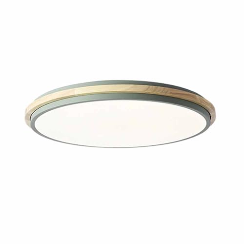 AWEITG Luces de techo LED redondas 18 W, lámpara empotrable madera for dormitorio, sala estar, comedor, cocina, escaleras, 11,8 pulgadas 3000 K/4000 K/6000 K(Green,15.7in)