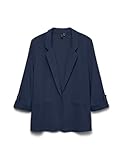 VERO MODA Damen Blazer VMJesmilo Sakko mit Dreiviertel Ärmeln 10279700 Navy Blazer L
