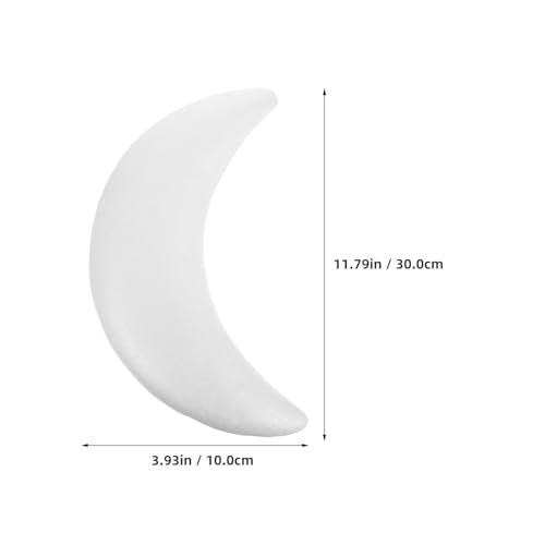 Cabilock 2 StüCk MondföRmige Polystyrolkugeln WeißE Bastelkugeln FüR Kreative Kinder Bastelprojekte Eid Mubarak Dekorationen DIY Handwerk Und PartyzubehöR