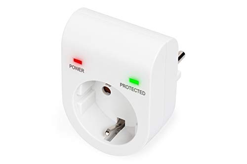 DIGITUS Adapter przeciwprzepięciowy - 16A / 230V / 50Hz - Max. 3.500W - Wskaźnik statusu LED - Prąd upływu Max. 13.500A
