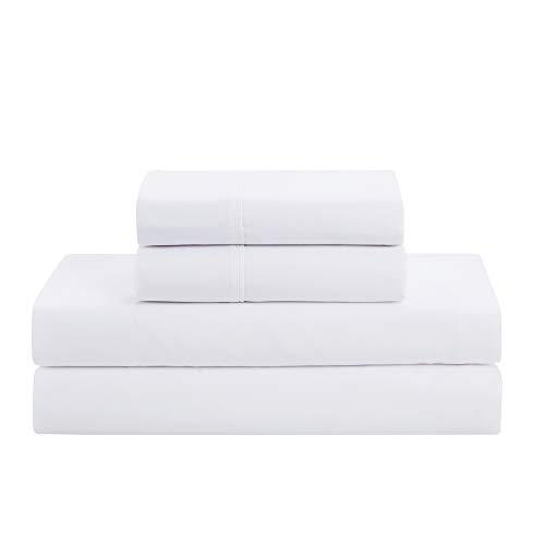 Image of Sweet Home Collection 8 Piece Comforter Set Bag Design, Bed Sheets, 2 Pillowcases, 2 Shams Down Alternative All Season Warmth, Queen, Pintuck White