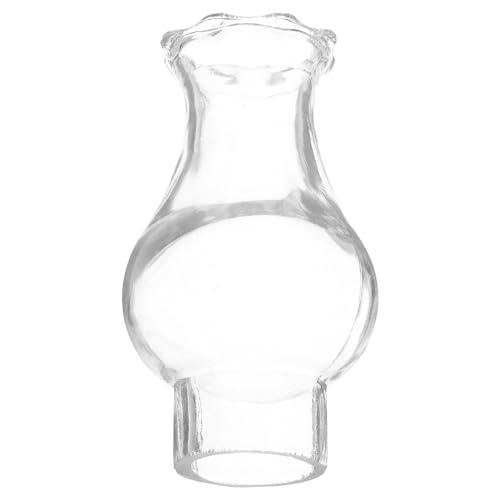 VICASKY Glass Lampshade for Kerosene Oil Lamps Vintage Glass Shade Replacement with Elegant Flower-Shaped Opening Safe Smooth Edges for Cozy Soft Lighting and Easy Wick Assembly
