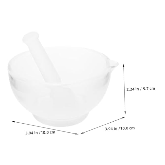 Happyyami Garlic Smasher Household Pestle Glass Grinding Bowl Medicine Crush Pot Seasoning Spices Pestle Ergonomic Garlic Crushing Jar for Kitchen