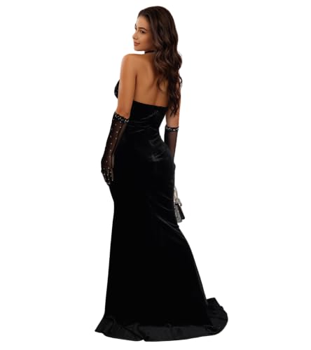 Image of PORRCEY Women's Sexy Elegant Rhinestone Bodycon Dress Hot Drilling Clubwear