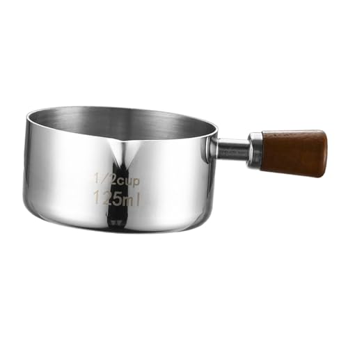 ＫＬＫＣＭＳ Copo de medição de aço inoxidável pequeno jarro de leite de café jarro derramando copo para f