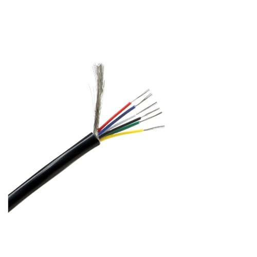 1/5 ���[�g�� UL2547 �}���`�R�A�V�[���h�� 2 3 4 5 6 7 8 �R�A�`�����l���I�[�f�B�I���C�� 28 26AWG �X�s�[�J�[�M�����P�[�u��(Black x 6 Cores,5 m 28AWG)