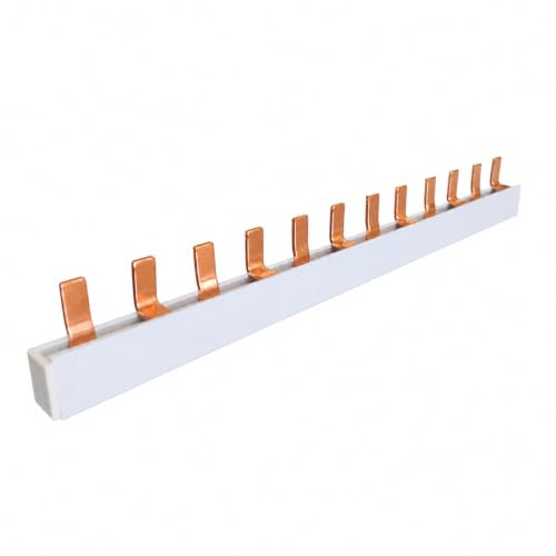 WEBMATEL Peine de Conexión Bipolar - Fácil de Cortar - 2P 12 Módulos 63A - Longitud 216mm