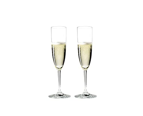 RIEDEL Vinum Champagnerflöte, 2er Set, klares Kristallglas, premium maschinell gefertigt